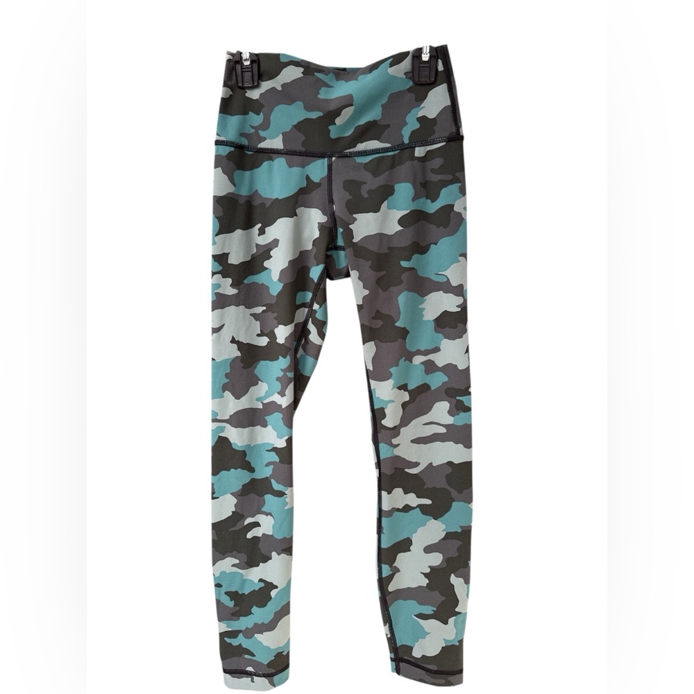 Lululemon Align Crop 21” Legging Camouflage 4 Tidewater Teal Excellent
